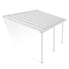 10x18 Palram Canopia Olympia White Patio Cover With Clear Panels - isolated