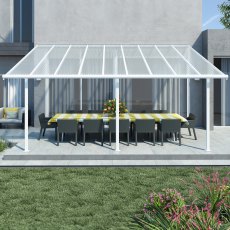 10x18 Palram Canopia Sierra White Clear Patio Cover - in situ