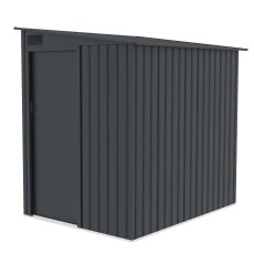 5x7 Lotus Arley Lean-to Metal Shed in  Anthracite Grey - isolated