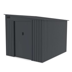 7x9 Lotus Arley Lean-to Metal Shed in  Anthracite Grey - isolated