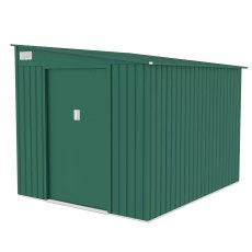 7x9 Lotus Arley Lean-to Metal Shed in  Heritage Green - isolated