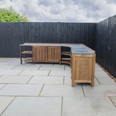 Mercia Ultimate Trent Outdoor Kitchen - in situ, side view