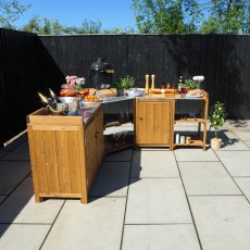 Mercia Compact Complete Outdoor Kitchen - in situ, side view