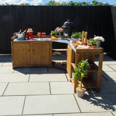 Mercia Compact Complete Outdoor Kitchen - in situ, back side view