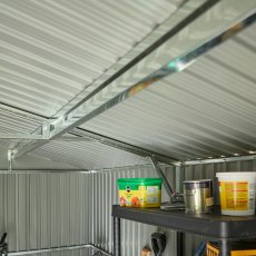 10x12 Rowlinson Trentvale Apex Metal  Shed in Light Grey - internals