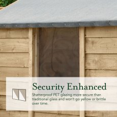 8x6 Forest 4Life Overlap Pent Wooden Shed with Double Doors - Security