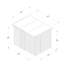 8x6 Forest Beckwood Windowless Pent Shed Shiplap with Double Door  - dimensions