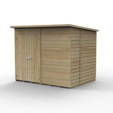 8x6 Forest Beckwood Windowless Pent Shed Shiplap with Double Door  - isolated