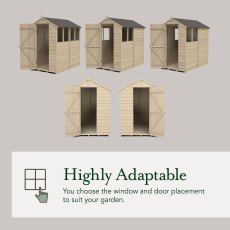 6x4 Forest 4Life Overlap Apex Wooden Shed with Double Doors - modular