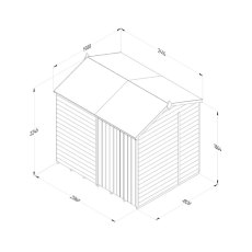 8x6 Forest 4Life Overlap Windowless Reverse Apex Wooden Shed 25yr Guarantee - dimensions