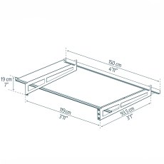 5x3 Palram Canopia Bremen 1500 Grey Clear Door Canopy - dimensions