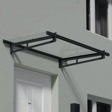 5x3 Palram Canopia Bremen 1500 Grey Clear Door Canopy - in situ