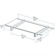 7x3 Palram Canopia Bremen 2500 Grey Clear Door Canopy - dimensions