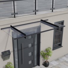 7x3 Palram Canopia Nancy 2050 Grey Clear Door Canopy - in situ - top view