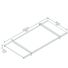 7x3 Palram Canopia Nancy 2050 Grey Clear Door Canopy - dimensions