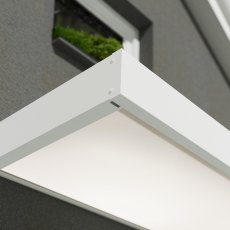 7x3 Palram Canopia Sophia 2150 White Door Canopy - White Opal - in situ, front