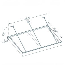 6x5 Palram Canopia Sophia XL 2000 Grey Clear Door Canopy - dimensions