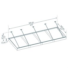 13x5 Palram Canopia Sophia XL 4000 Grey Clear Door Canopy - dimensions