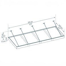 13x5 Palram Canopia Sophia XL 4000 Grey Door Canopy - White Opal - dimensions