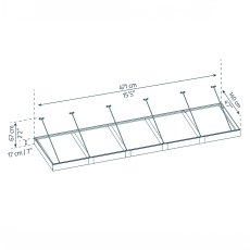 16x5 Palram Canopia Sophia XL 5000 Grey Clear Door Canopy - dimensions