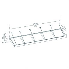 16x5 Palram Canopia Sophia XL 5000 Grey Door Canopy - White Opal - dimensions