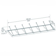 19x5 Palram Canopia Sophia XL 6000 Grey Clear Door Canopy - dimensions