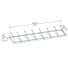 22x5 Palram Canopia Sophia XL 7000 Grey Door Canopy - White Opal - dimensions