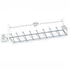 25x5 Palram Canopia Sophia XL 8000 Grey Clear Door Canopy - dimensions