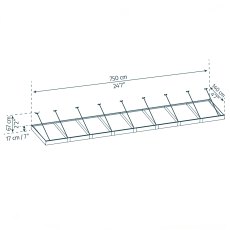 25x5 Palram Canopia Sophia XL 8000 Grey Door Canopy - White Opal - dimensions