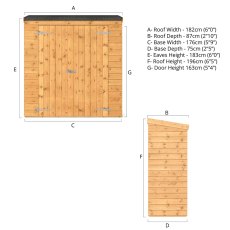 Mercia 6 x 2'6 Mercia Tongue and Groove Pent Storage