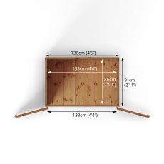 3x5 Mercia Tongue & Groove Pent Mower Store - footprint