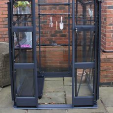 Elite Compact 4 x 4 Greenhouse low threshold in optional powder coated graphite