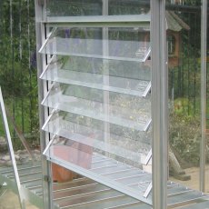 Elite Compact 4 x 4 Greenhouse - Optional Manual louvre vent in silver aluminium