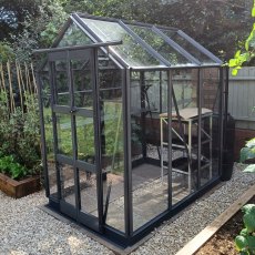 Elite Compact 4x6 Greenhouse in Graphite Powder Coating with optional extras