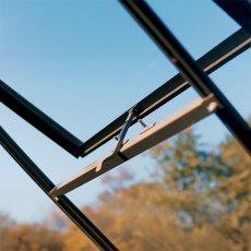 Elite High Eave 6x12 Greenhouse - Manual roof vent in optional powder coated green