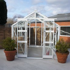 Elite Titan 700 7x8 Greenhouse front view in white