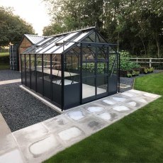 Elite Titan 800 8x12 Greenhouse in graphite with optional hybrid panels