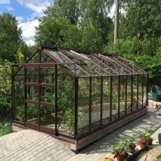 Elite Titan 800 8x18 Greenhouse in brown with double doors closed