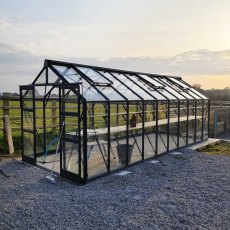 Elite Titan 800 8x20 Greenhouse in graphite with double doors open