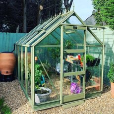 Elite Craftsman 6x8 Greenhouse in Olive powder coating with optional extras