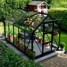 Elite Craftsman 6x12 Greenhouse in Black powder coating with optional extras