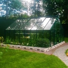 Elite Titan 1000 10x16 Greenhouse in optional Green Powder Coating with additional extras