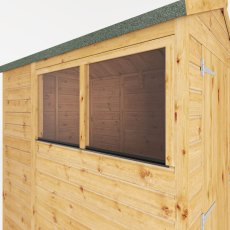 Mercia Woodsman Shiplap Apex 6x4 Shed - isolated window view