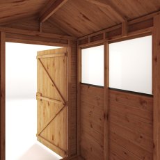 Mercia Woodsman Shiplap Apex 6x4 Shed - internal view, windows