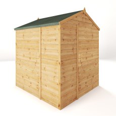 Mercia Woodsman Shiplap Apex 6x6 Shed - isolated back angle view