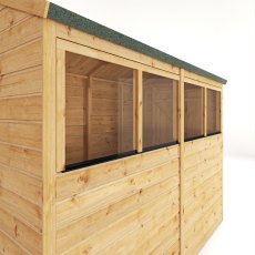 Mercia Woodsman Shiplap Apex 8x4 Shed - isolated side view