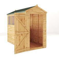 Mercia Woodsman Shiplap Apex 8x4 Shed - isolated view, open