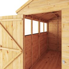 Mercia Woodsman Shiplap Apex 8x4 Shed - isolated side view, windows