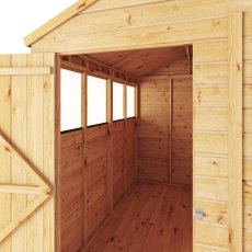 Mercia Woodsman Shiplap Apex 8x6 Shed - in situ, internal view