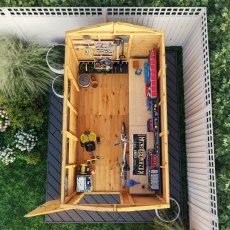 Mercia Woodsman Shiplap Apex 10x6 Shed - in situ, top view